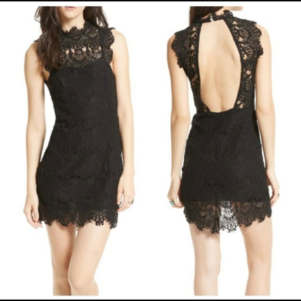 NWT Free People Daydream Navy Lace Dress, XS